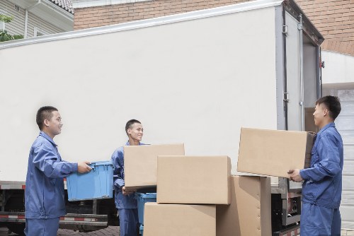 Flexible man with van service handling boxes and furniture in Westham
