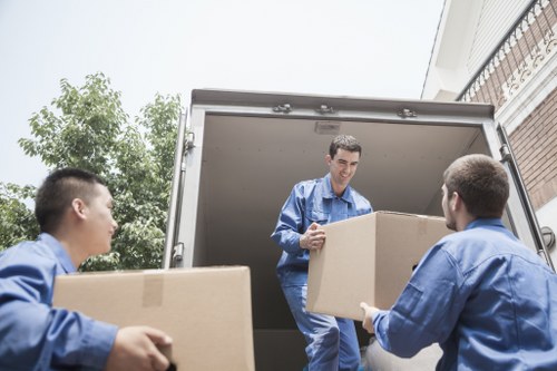Driver checking load security before transport
