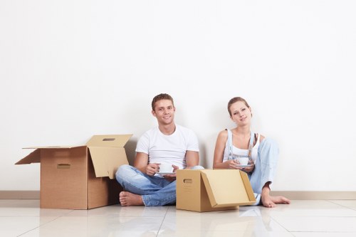 Moving day checklist and prepared boxes for a West Ham removal