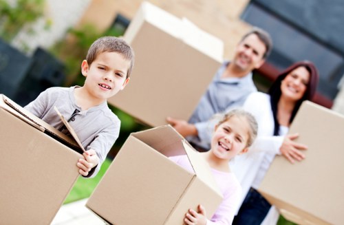 Organized moving boxes ready for packing in Westham