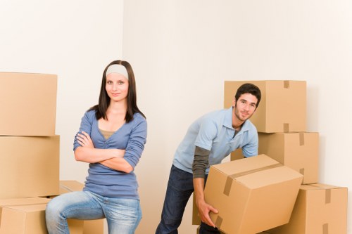 Packing and loading household items during a West Ham move