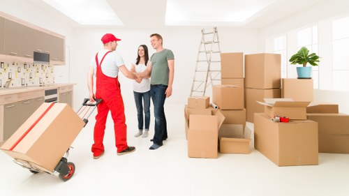 Westham moving crew using safety checks at a property