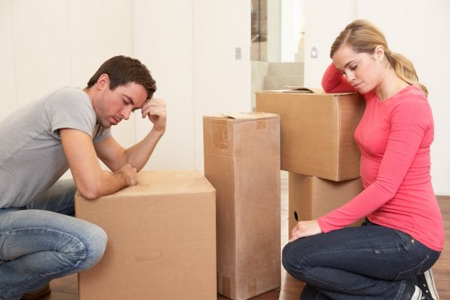 Staff completing a risk assessment before a move