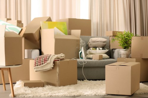 Packing and loading items for a West Ham commercial move